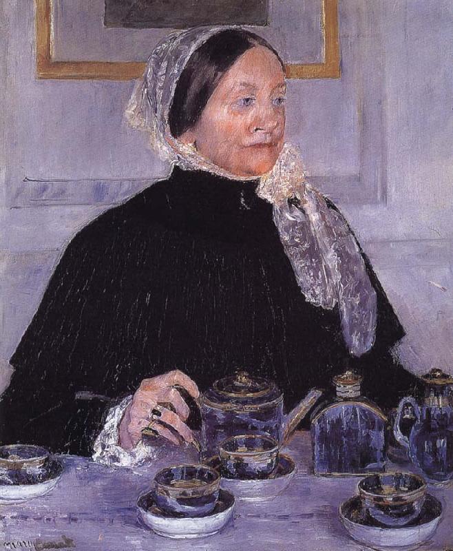 Mary Cassatt Woman beside tea-table oil painting picture